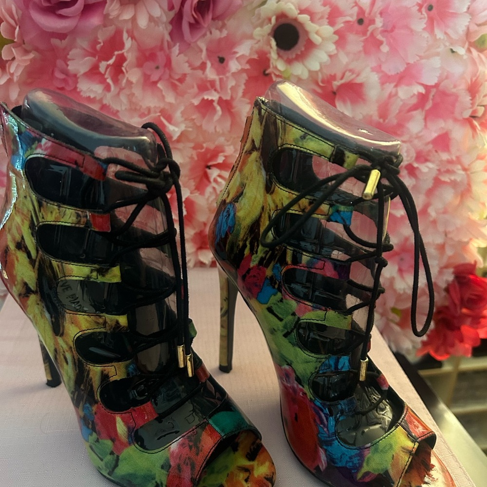 Colorful Lace-Up Ankle Boots